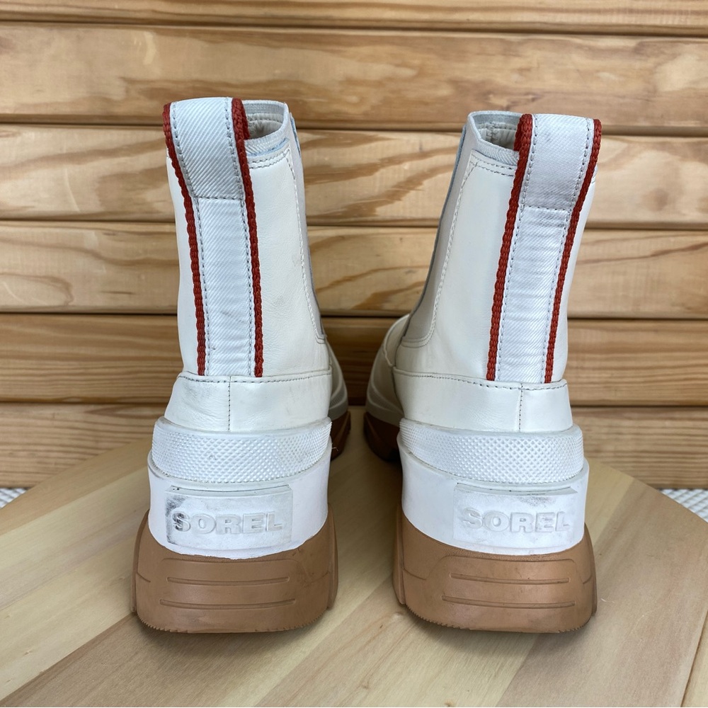 Sorel BREX Womens 10 US NL4303-120 Cream Round Toe Pull-On Ankle Chelsea Boot WP - Picture 4 of 13